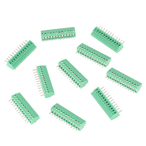 Klemmenblockanschluss, Terminal Block Connector, 10 teile/satz 12 Pin 2,54mm Pitch Stabile Grüne Leiterplatte Universal Schraubklemme Block Connector für niederfrequente Platinenverdrahtu von Shanrya