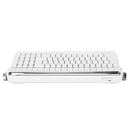 Mechanische Schreibmaschinentastatur, roter Schalter Mechanische -Tastatur, Zwei Verbindungsmodi, 1500-mAh-Akku für das Büro (Weiss) von Shanrya