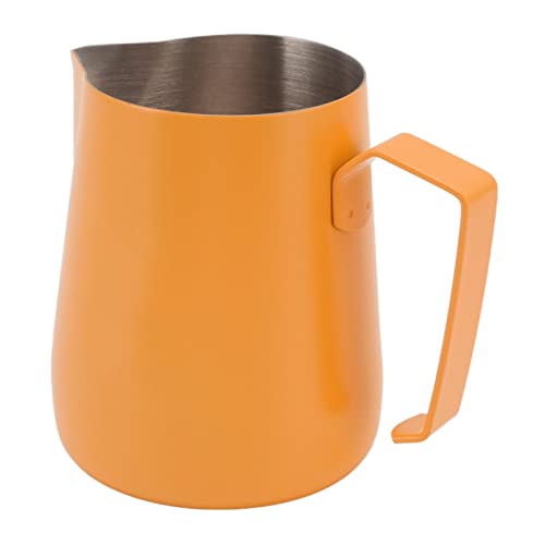 Milchkännchen, Adlerausgießer, Milchaufschäumbecher, modisches Muster, Mehrzweck-Mehrzweck-304 Edelstahl, Lebensmittelqualität, 450 ml für Café (orange) von Shanrya