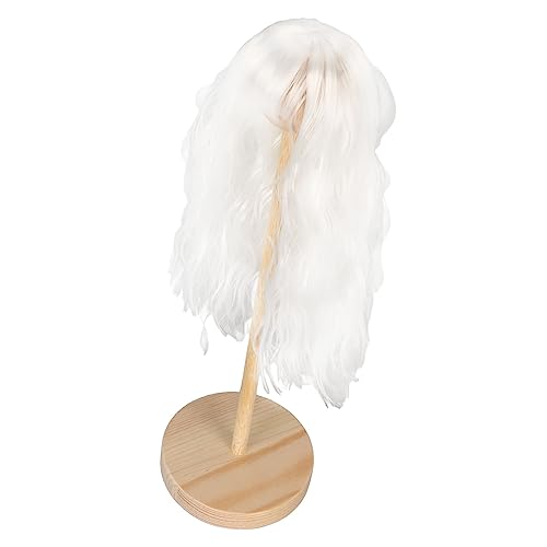 Puppenhaar, Puppenperücke, Hochtemperatur-Seidenhaar, Künstlich, Lang, Flexibel, für 15,5–17 Cm Große Puppen (WHITE) von Shanrya