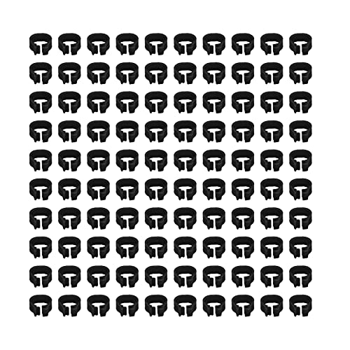 Ringe für Taubenbeine, 0,51 x 0,47 x 0,20 Zoll, 100 Stück, 8 mm, Fußring für Tauben, zur Identifizierung und Taubenmarkierung (schwarz) von Shanrya