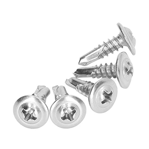 Rundkopfschrauben, Selbstschneidende Schraube, Rutschfeste 410 Hochfeste Edelstahlnut (4,8 * 16mm 100 Stück) von Shanrya