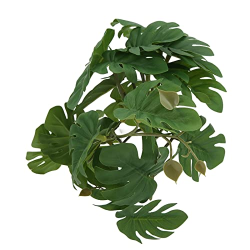 Schildkrötenblatt-Rattan aus Kunststoff, sichere Reptilien-Terrarium-Pflanze mit Saugnapf für die Inneneinrichtung für Reptilien-Terrarium von Shanrya