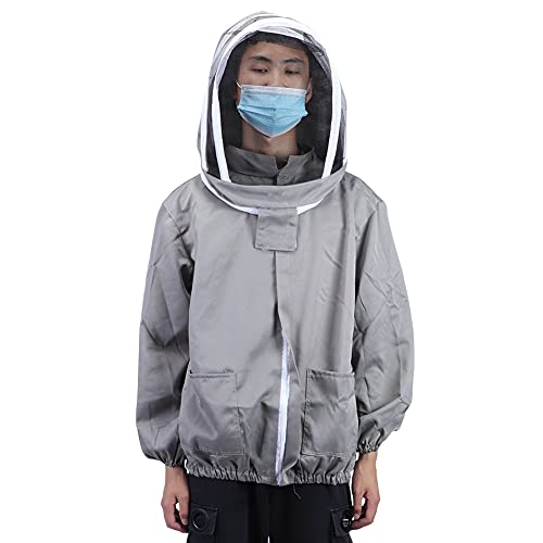 Shanrya Imkerjacke, Imkereikleidung, weiche Textur für die Imkereiarbeit Angeln im Freien Anti-Milben-Anti-Mückenstiche(grau) von Shanrya