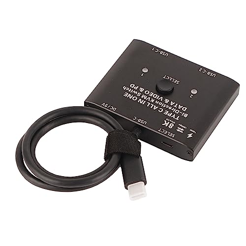Shanrya KVM Switch, Metall 2 in 1 Out 1 in 2 Out USB C Switch Unterstützt 8K 60Hz für Handys für Tablets Shanrya KVM Switch, Metall 2 in 1 Out 1 in 2 Out USB C Switch Unterstützt 8K 60Hz für Handys für Tablets von Shanrya