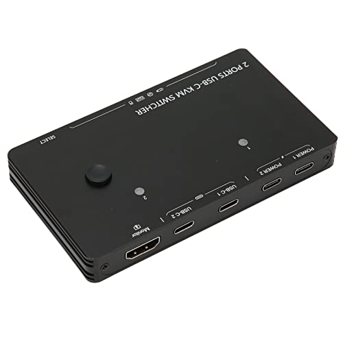 Shanrya KVM-Switch Typ C, Plug-and-Play-HD-KVM-Switcher 2 In 1 Out für Laptop Shanrya KVM-Switch Typ C, Plug-and-Play-HD-KVM-Switcher 2 In 1 Out für Laptop von Shanrya