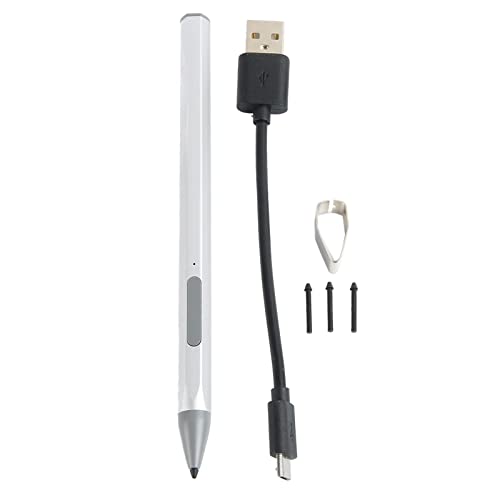 Shanrya Tablet Stylus, Anti-Touch-Funktion, Aluminiumlegierung, Magnetische Adsorption, MPP 2.0-Technologie Stylus Pen mit USB-Kabel für Tablet PC (Silber) von Shanrya