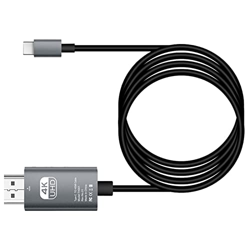Shanrya Typ C zu HD Multimedia-Schnittstellenkonverterkabel, DP Alternate Mode 16 Gbps Typ C zu HD Multimedia-Schnittstellenkabel Kupfer-PVC für Monitor (Schwarz) von Shanrya