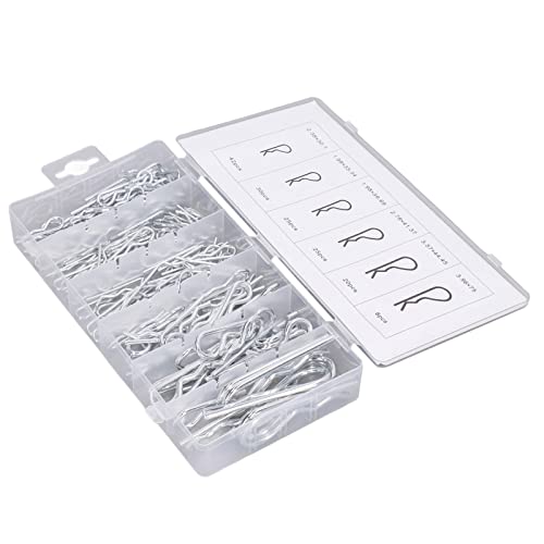Splint Typ R, 150 STÜCKE Federklammern Verschluss Gabelkopf Design verschleißfest 6 gängige Größen für Anhängerprojekte Splint Typ R, 150 STÜCKE Federklammern Verschluss Gabelkopf Design verschleißfest 6 gängige Größen für Anhängerprojekte von Shanrya