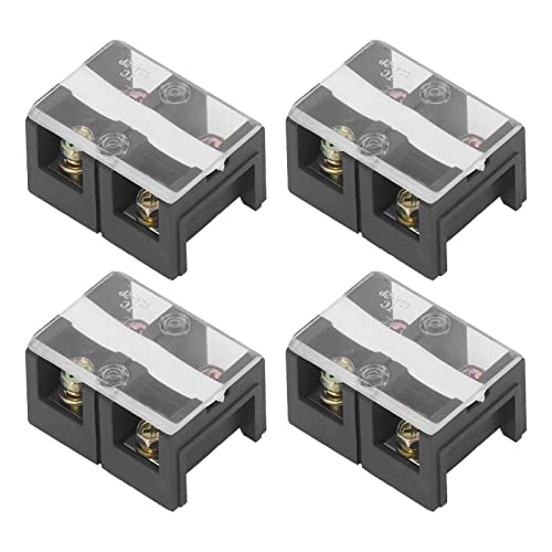 Wire Barrier Block Terminal Strip, Professional TC Fixed 4pcs 600V 60A Messing Double Row Covered Terminals (2 Bit (602)) von Shanrya