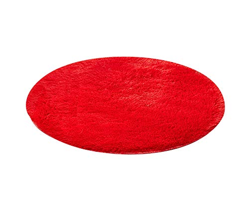 Shaoyao Badematte | kuscheliger Hochflor | Rutschfester Badvorleger In 9 Größen Rot 100 * 100CM von Shaoyao