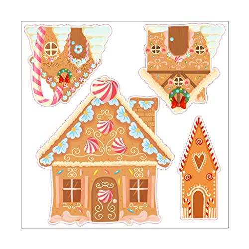 ShapeW Weihnachts-Wandaufkleber, entfernbar, Fensteraufkleber, Weihnachtsmann, Lebkuchenmann, Fensteraufkleber für Kinderzimmer von ShapeW