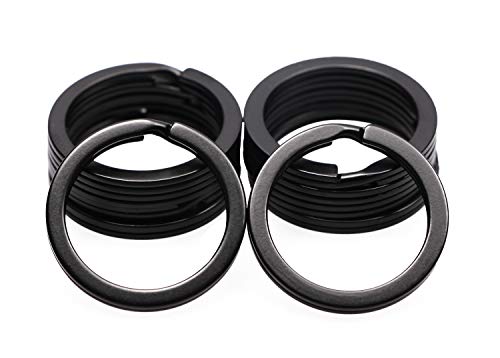 Shapenty 1 Inch/25mm Diameter Metal Flat Split Key Chains Rings for Home Car Keys Attachment (Black,10PCS/Box) von Shapenty