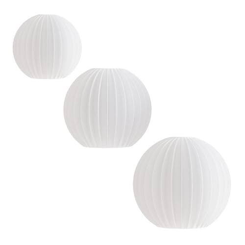 LED Pendelleuchte Ball Straight by Martin Žampach | Shapes - Decorations | Design Lampenschirm E27 | Biologisch abbaubares PLA | Minimalistisch (3er-Set (15cm/20cm/25cm) - Nur Lampenschirm) von Shapes - Decorations