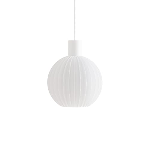LED Pendelleuchte Ball Straight by Martin Žampach | Shapes - Decorations | Design Lampenschirm E27 | Biologisch abbaubares PLA | Minimalistisch (Größe M (20cm) - Schirm + Kabel (Leuchte)) von Shapes - Decorations