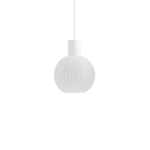 LED Pendelleuchte Ball Straight by Martin Žampach | Shapes - Decorations | Design Lampenschirm E27 | Biologisch abbaubares PLA | Minimalistisch (Größe S (15cm) - Schirm + Kabel (Leuchte)) von Shapes - Decorations