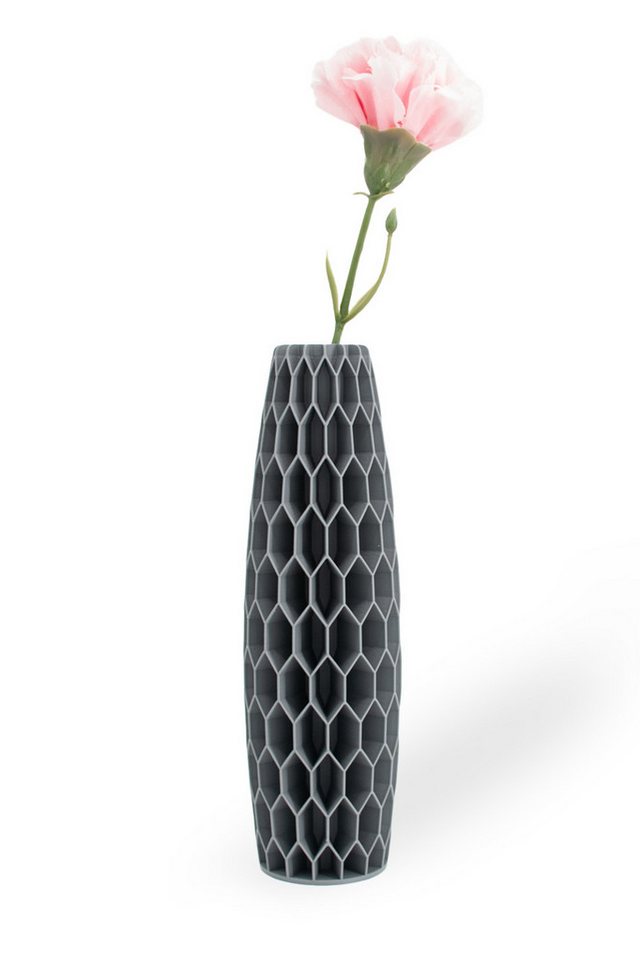 Shapes - Decorations Dekovase Tower Five - Exclusive by Martin Žampach, Vase, 10 Farben, 3D-Druck (Einzelmodell, Vase mit Borosilikatglas zur Nutzung mit Wasser), Wasserdicht, Leichte Struktur innerhalb des Materials (Rillung) von Shapes - Decorations