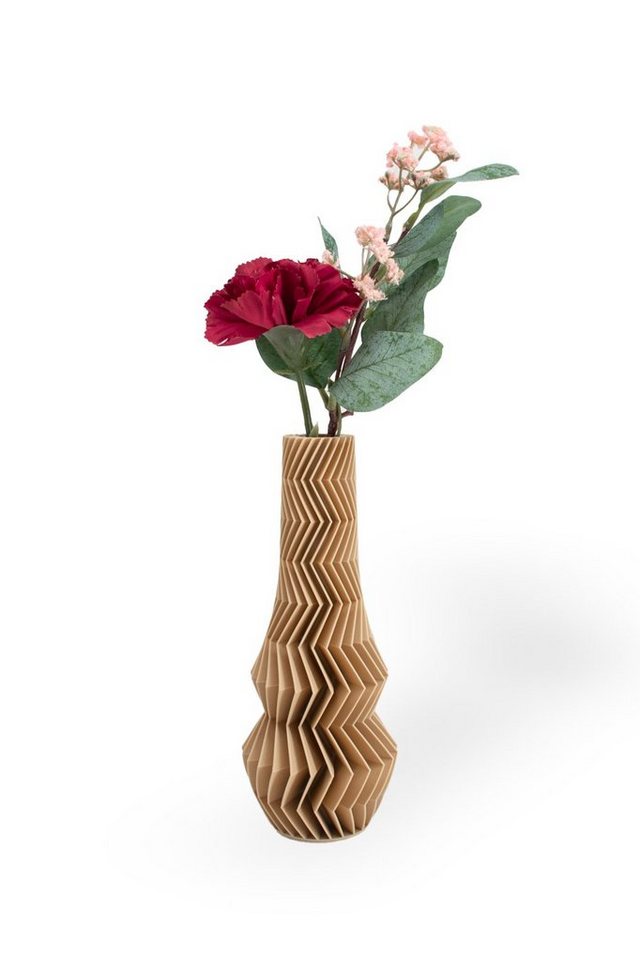 Shapes - Decorations Dekovase Zigzag One - Exclusive by Martin Žampach, Vase, 10 Farben, 3D-Druck (Einzelmodell, Vase mit Borosilikatglas zur Nutzung mit Wasser), Wasserdicht, Leichte Struktur innerhalb des Materials (Rillung) von Shapes - Decorations