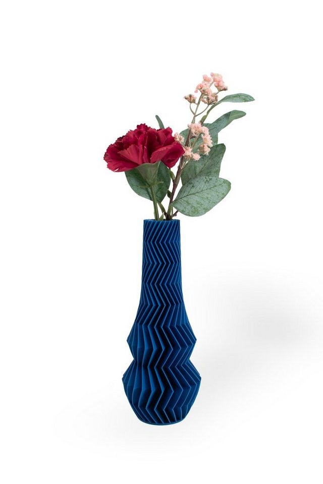 Shapes - Decorations Dekovase Zigzag One - Exclusive by Martin Žampach, Vase, 10 Farben, 3D-Druck (Einzelmodell, Vase mit Borosilikatglas zur Nutzung mit Wasser), Wasserdicht, Leichte Struktur innerhalb des Materials (Rillung) von Shapes - Decorations