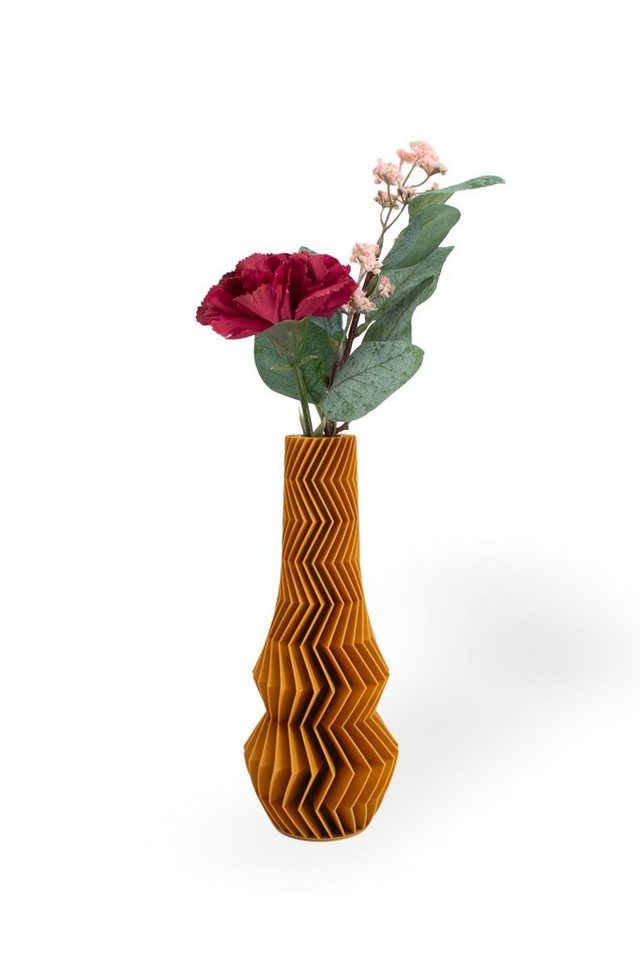 Shapes - Decorations Dekovase Zigzag One - Exclusive by Martin Žampach, Vase, 10 Farben, 3D-Druck (Einzelmodell, Vase mit Borosilikatglas zur Nutzung mit Wasser), Wasserdicht, Leichte Struktur innerhalb des Materials (Rillung) von Shapes - Decorations