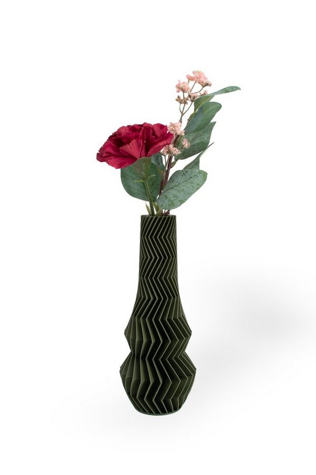 Shapes - Decorations Dekovase Zigzag One - Exclusive by Martin Žampach, Vase, 10 Farben, 3D-Druck (Einzelmodell, Vase mit Borosilikatglas zur Nutzung mit Wasser), Wasserdicht, Leichte Struktur innerhalb des Materials (Rillung) von Shapes - Decorations