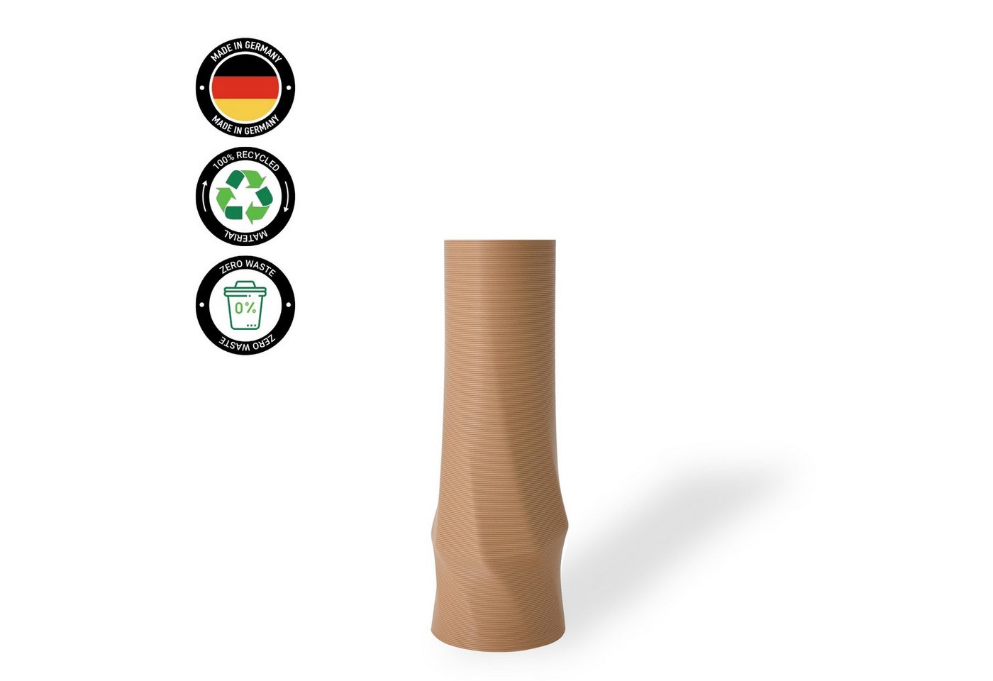 Shapes - Decorations Dekovase the vase - circle (basic), 3D Vasen, viele Farben, 100% 3D-Druck (Einzelmodell, 1 Vase), Wasserdicht, Leichte Struktur innerhalb des Materials (Rillung) von Shapes - Decorations