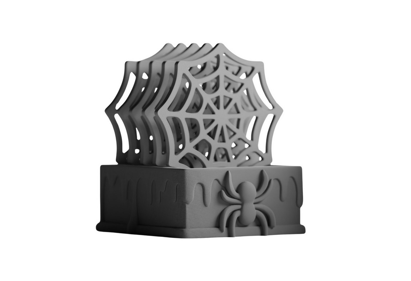 Shapes - Decorations Getränkeuntersetzer „Arachnis“ Untersetzer-Set, Spinnennetz-Design mit Halterung, 6er-Set, Halloween, Spinnennetz von Shapes - Decorations