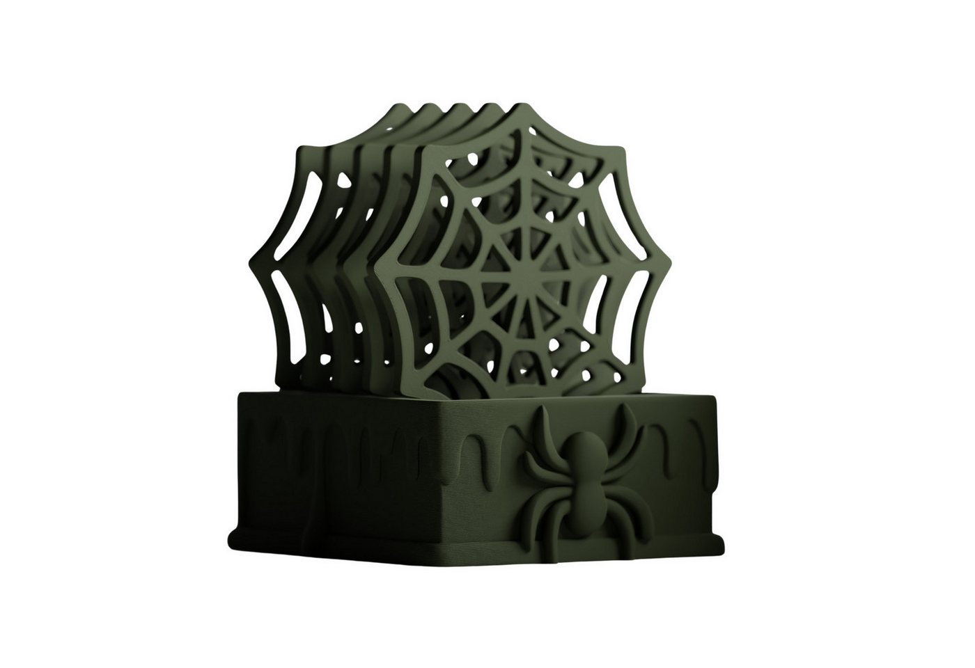 Shapes - Decorations Getränkeuntersetzer „Arachnis“ Untersetzer-Set, Spinnennetz-Design mit Halterung, 6er-Set, Halloween, Spinnennetz von Shapes - Decorations