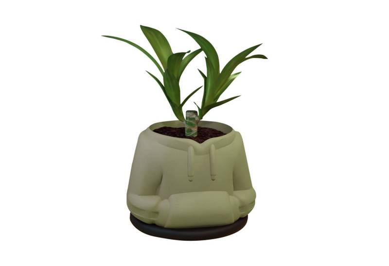 Shapes - Decorations Blumentopf Flora Fashion - Stil: Hoodie - Blumentopf abnehmbarem Unterteller (Einzelmodell, 1 x Blumentopf mit abnehmbarem Untersetzer), Witzige Hoodie-Optik von Shapes - Decorations