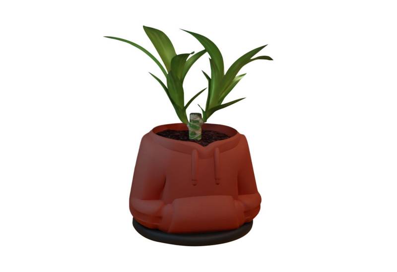 Shapes - Decorations Blumentopf Flora Fashion - Stil: Hoodie - Blumentopf abnehmbarem Unterteller (Einzelmodell, 1 x Blumentopf mit abnehmbarem Untersetzer), Witzige Hoodie-Optik von Shapes - Decorations