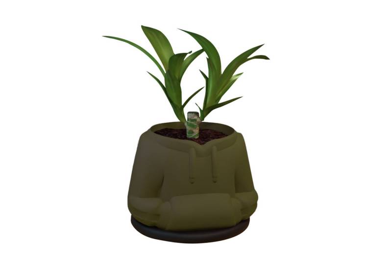 Shapes - Decorations Blumentopf Flora Fashion - Stil: Hoodie - Blumentopf abnehmbarem Unterteller (Einzelmodell, 1 x Blumentopf mit abnehmbarem Untersetzer), Witzige Hoodie-Optik von Shapes - Decorations