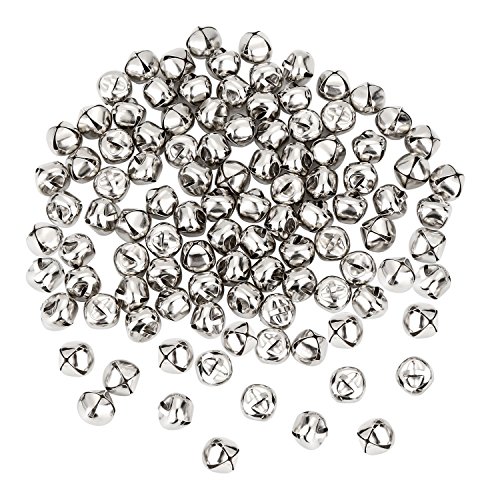 100 Stück Jingle Bells Kling Glöckchen, 0,5 Zoll Metall Glocken Mini Handwerk Glöckchen Bulk für DIY Dekoration, Silber von Shappy