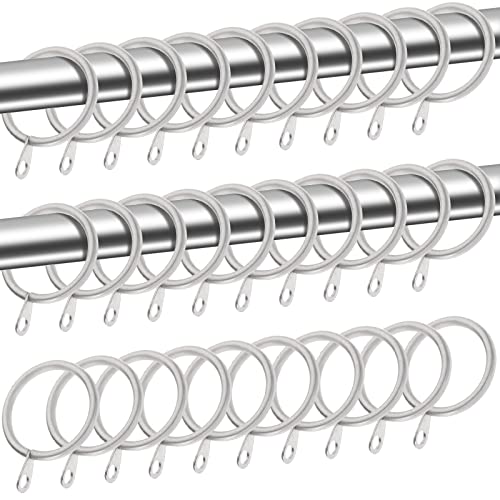 Shappy Gardinenringe aus Metall, zum Aufhängen von Gardinen und Stangen, Drapierösen, Innendurchmesser (Grau, 30 mm), 40 Stück von Shappy