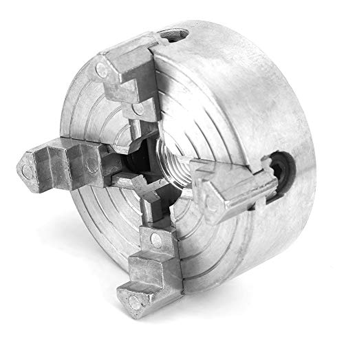 Backenfutter, selbstzentrierendes Spannfutter aus 4-Backen-Zinklegierung 0,5-2,6 Zoll und 0,1-2,2 Zoll Langlebiges Spannfutter-Zubehör für Mini-Metalldrehmaschine, Drehfutter von Sharainn