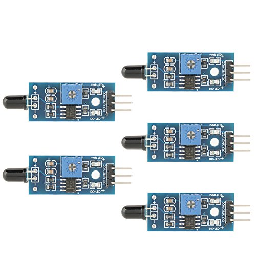 IR-Flammensensormodul, 760~1100 nm Wellenlängeneinstellbare Empfindlichkeit Flammenmelder Smart Sense zur Flammenerkennung 5-tlg von Sharainn