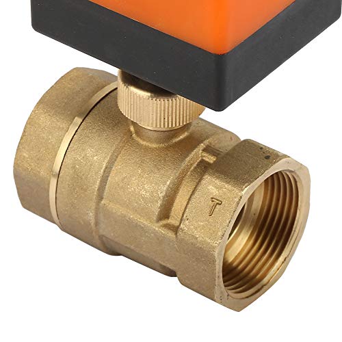 Motorisiertes Kugelhahnventil, DC 12V Messing-Kugelhahn DN32 G1-1/4 "Gewindeanschluss 2-Wege-3-Drahtflussregelventil von Sharainn