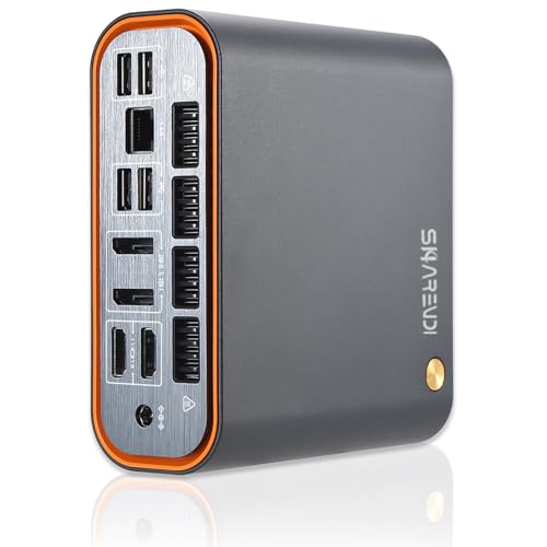 Sharevdi 12th Gen Mini PC, Mini Desktop PC with Intel Core i5 12450H up to 4.40GHz(8 Cores 12 Threads) aktiviert, 8K Four Display 2LAN RJ45 Wi-Fi6 BT5.0 16GB DDR5 512GB SSD von Sharevdi