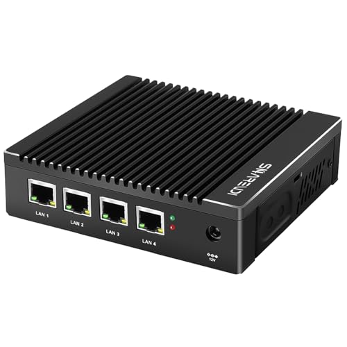 Sharevdi Firewall Mini PC,4X Intel 2.5 GbE i225/i226 LAN Intel J4125 4C/4T Micro Firewall Appliance, AES NI, DDR4 RAM mSATA SSD Kompatibel mit pfsense/OPNsense (8G 128G) von Sharevdi