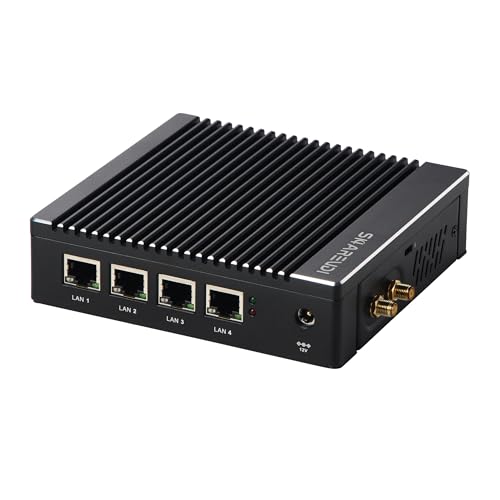 Sharevdi Lüfterloser Micro Firewall Appliance Intel N3700 Quad Core,Mini PC 4 x Intel 2.5GbE i226 LAN Ports 8GB DDR3 128 GB mSATA SSD, Netzwerk Gateway Soft Router Server, Unterstützung AES NI Sharevdi Lüfterloser Micro Firewall Appliance Intel N3700 Quad Core,Mini PC 4 x Intel 2.5GbE i226 LAN Ports 8GB DDR3 128 GB mSATA SSD, Netzwerk Gateway Soft Router Server, Unterstützung AES NI von Sharevdi