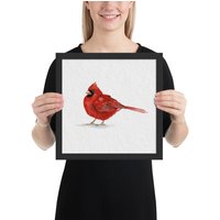 Kardinal ~ Gerahmt Kunstdruck Original Aquarell Wanddekoration Vogel Kunst von ShariSasserDesigns