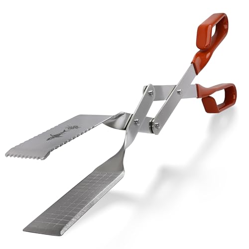 SharkBBQ Stabile Grillzange mit komfortablem ergonomischem Griff aus strapazierfähiger Legierung 17,5 Zoll Roter rostfreier Stahl von Shark BBQ