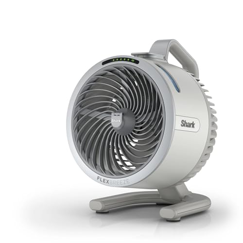 Shark FlexBreeze HydroGo Starker Ventilator mit Sprühnebel, Kühlung für drinnen & draußen, leise & langlebig, kabelgebunden & kabellos, kompakt & leicht, bis zu 20 m Luftstrom, Taube FA050EUDV von Shark