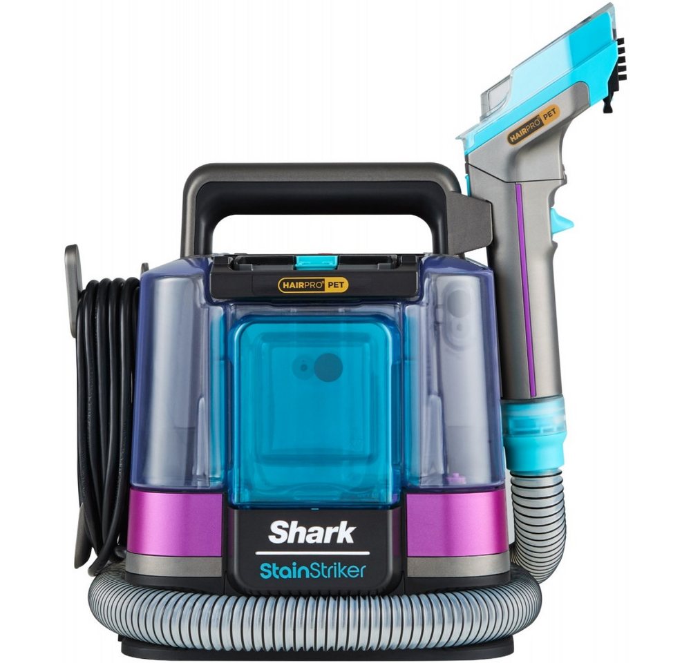 Shark Nass-Trocken-Sauger PX250EUT StainStriker HairPro Pet - Nass-/Trockensauger - grau/türkis, 450 W, beutellos von Shark
