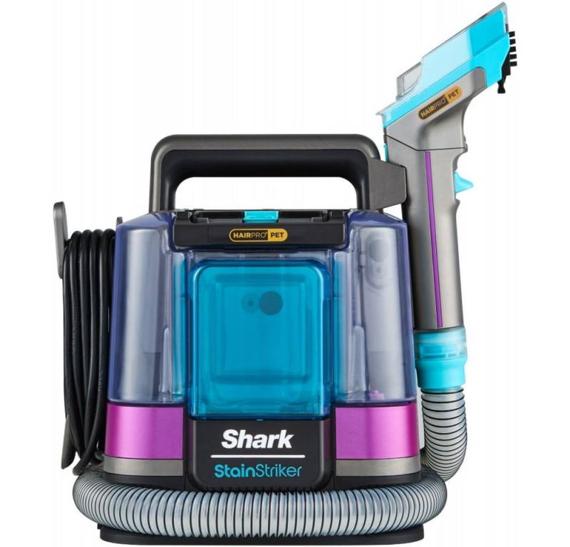 Shark Nass-Trocken-Sauger PX250EUT StainStriker HairPro Pet - Nass-/Trockensauger - grau/türkis, 450 W, beutellos von Shark