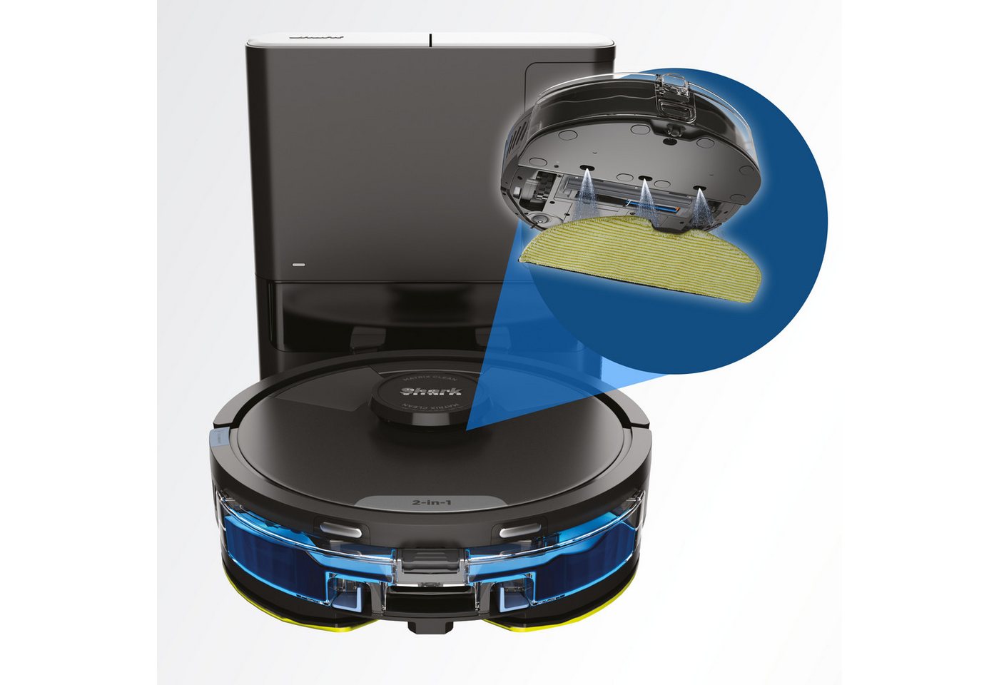 Shark Nass-Trocken-Saugroboter RV2620WAEU Matrix Plus 2-in-1, 650 W, Wischen & Saugen mit automatischem Entleerungssystem von Shark