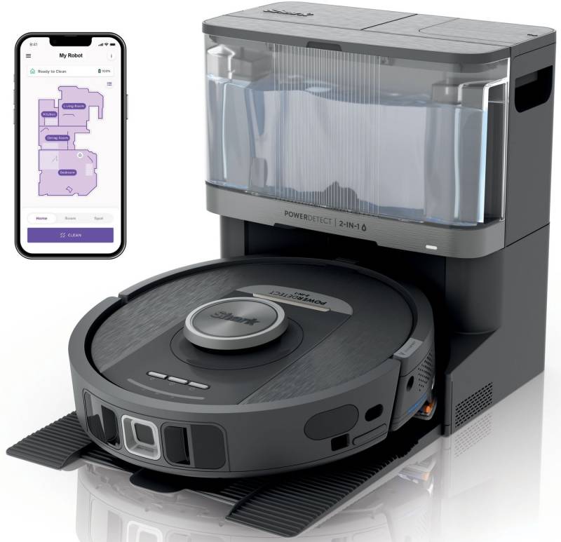 Shark Nass-Trocken-Saugroboter PowerDetect NeverTouch Pro 2-in-1 Saug- und Wischroboter RV2800YEEU von Shark