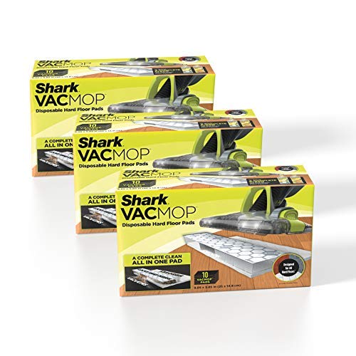 Shark VMP30 VACMOP Einweg-Staubsauger-und Wischmopp-Pad für Hartböden 30 Counts, weiß, Vinyl, (Pack of 1) von Shark