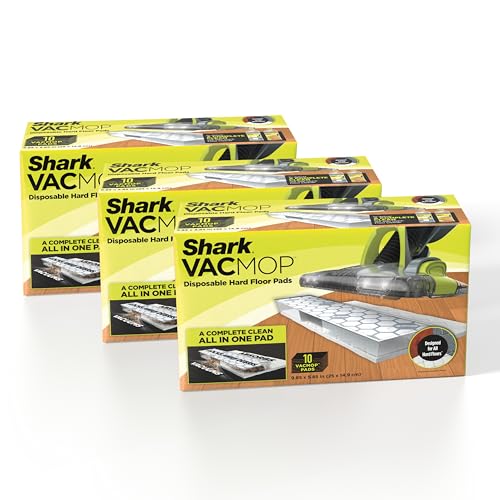 Shark VMP30 VACMOP Einweg-Staubsauger-und Wischmopp-Pad für Hartböden 30 Counts, weiß, Vinyl, (Pack of 1) von Shark