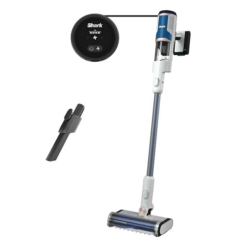 Shark kabelloser Akku-Staubsauger m. FloorDetect, Anti-Hair-Wrap, PowerFins, 40 Min Laufzeit, LED-Display, Staubsauger kabellos & Handstaubsauger-Modus m. Fugendüse, Weiß und Marineblau BU1120EU Shark kabelloser Akku-Staubsauger m. FloorDetect, Anti-Hair-Wrap, PowerFins, 40 Min Laufzeit, LED-Display, Staubsauger kabellos & Handstaubsauger-Modus m. Fugendüse, Weiß und Marineblau BU1120EU von Shark