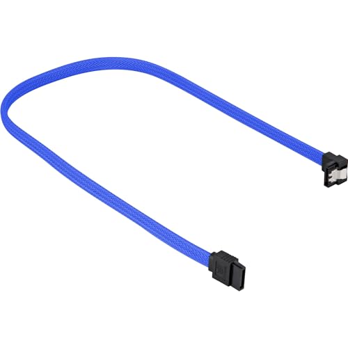 Sharkoon Kabel SATA III 90° Sleeve 0, 60m blau von Sharkoon